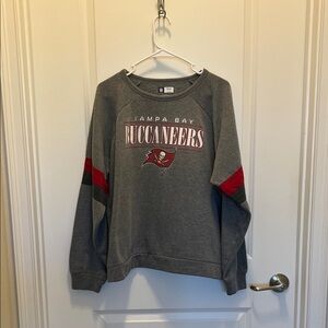 NFL Tampa Bay Buccaneers Gray and Red Crewneck Sweater